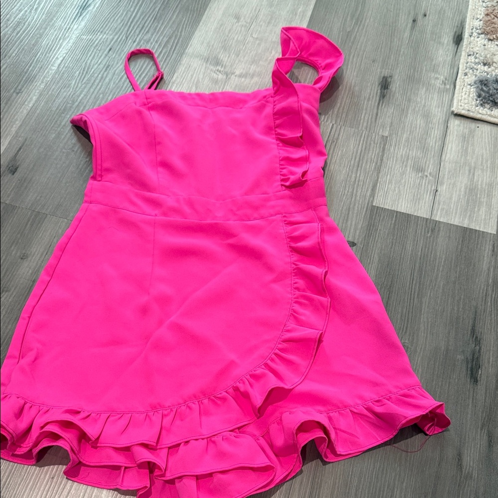 Sugarlips Fuchsia Ruffle Jumpsuit